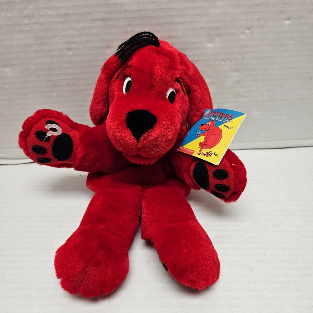 Clifford The Red Big Dog Hand Puppet W Tag Side Kicks Scholastic School Boy Girl